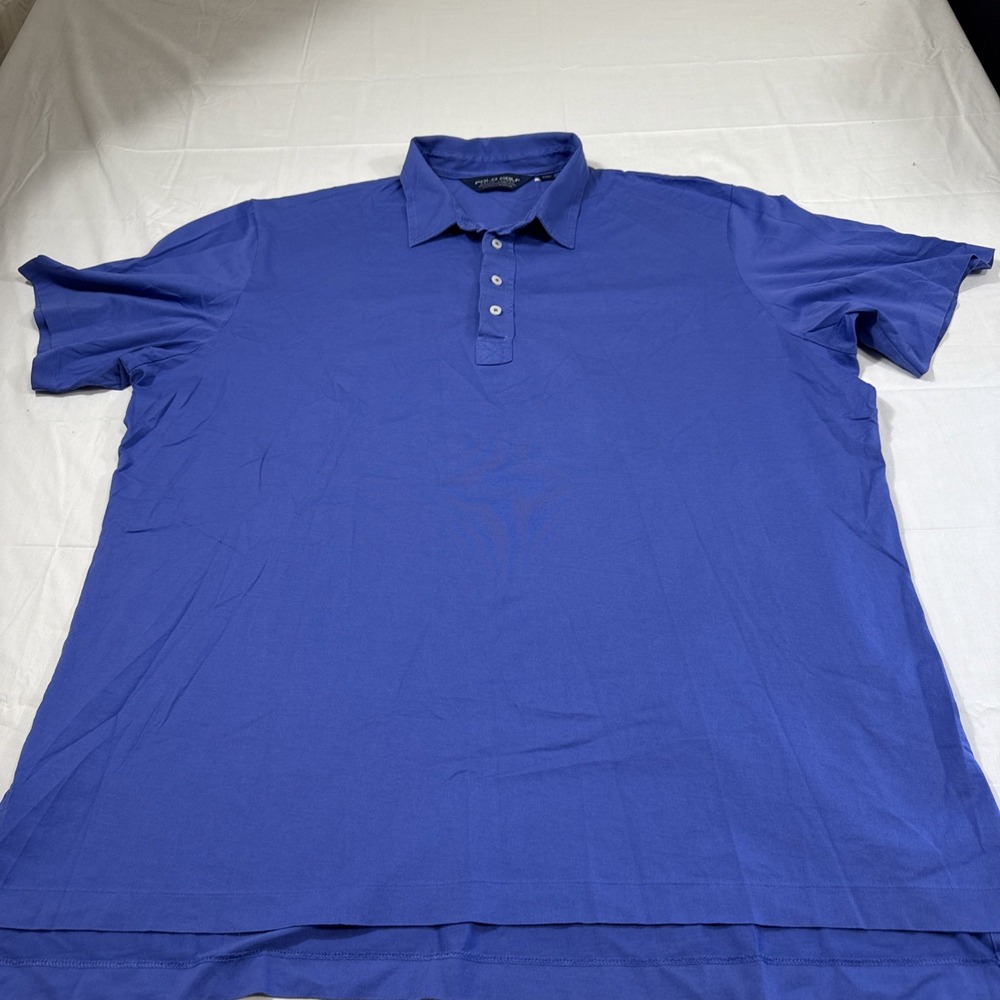 SHIRT Polo Golf Ralph Lauren Polo Men‎ XXL BLUE Pima Cotton Embroidered